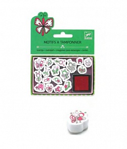 Набор штампов - Божьи коровки и бабочки, с подушечкой (Djeco, 09795k)